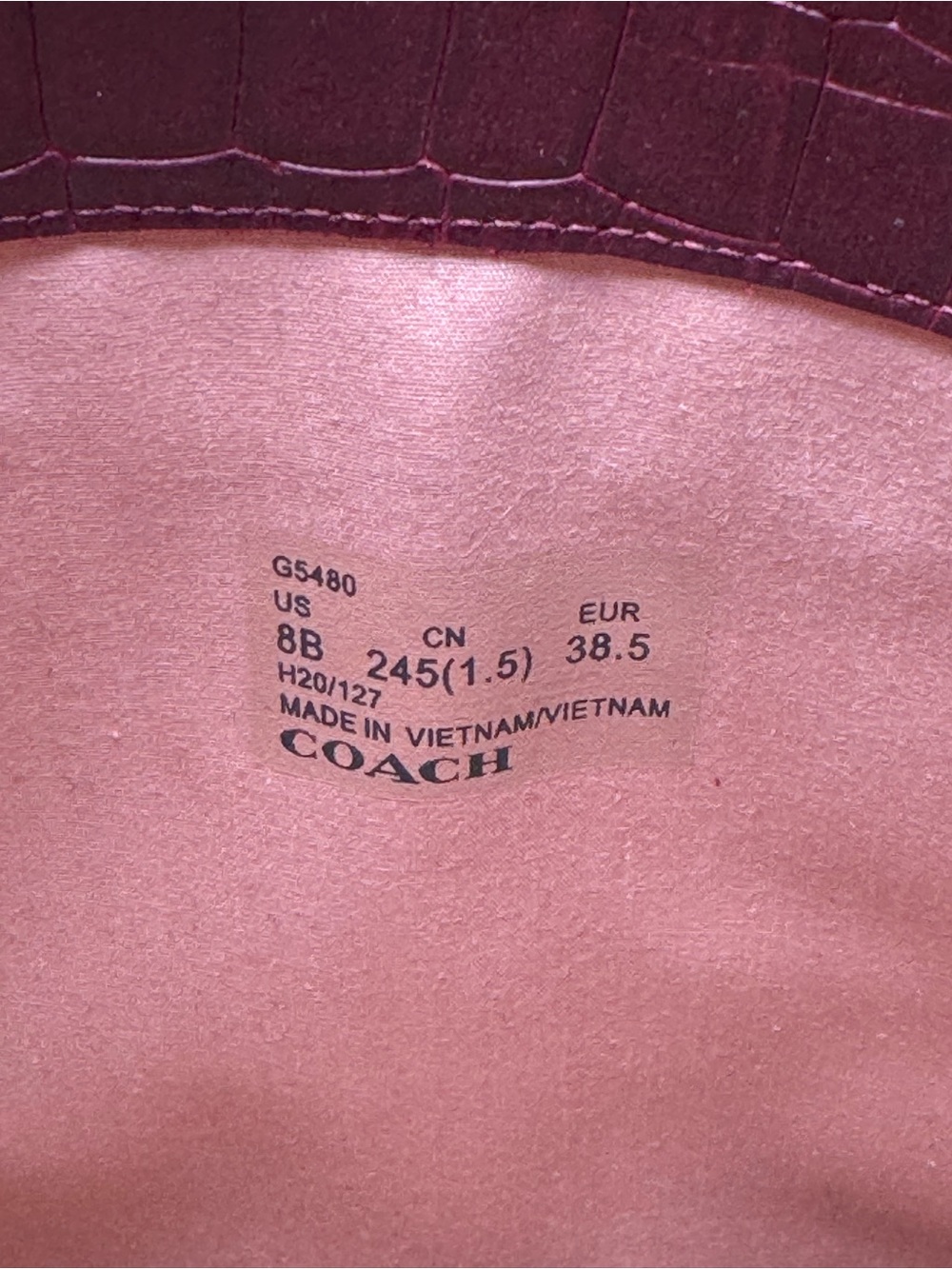 New Coach Brigitte Boot Croc-Embossed
Over-the-Knee Boots in Burgundy size 8 - Picture 6 of 16